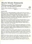 Black Music Research Newsletter, Fall 1977