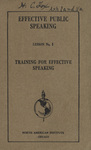 Lesson No. 01, Training for Effective Speaking by R. E. Pattinson Kline