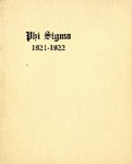 1921-1922 Annual Program by Phi Sigma