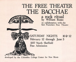 Bacchae poster, 1972 by Free Theater