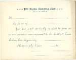 Annual Encampment Reply Card by Phi Sigma