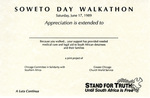 Soweto Day Walkathon Certificate of Appreciation by Chicago Committee in Solidarity with Southern Africa and Church World Service